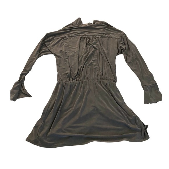 Free People Size Small Women's Gray Long Sleeve Surplice Neck Casual Mini Dress - Picture 3 of 12